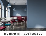 Modern Gray Cafe Interior With...