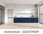 Blue And White Kitchen Interior ...