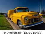 Yellow 1955 Chevrolet Pickup...