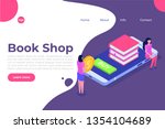 library or book shop mobile... | Shutterstock . vector #1354104689