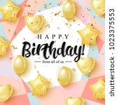 happy birthday celebration... | Shutterstock .eps vector #1023375553