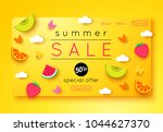 summer sale banner template... | Shutterstock .eps vector #1044627370