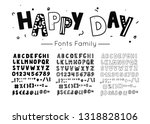 scandinavian font. vector kids... | Shutterstock .eps vector #1318828106