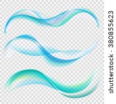 blue waves background with... | Shutterstock .eps vector #380855623