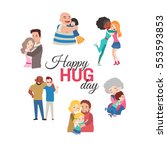 happy hug day background with... | Shutterstock .eps vector #553593853