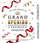 grand opening card design with... | Shutterstock .eps vector #556586329