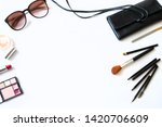 cosmetics scattered on white... | Shutterstock . vector #1420706609