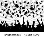 graduation day students happy... | Shutterstock . vector #431857699
