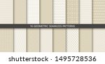vector set of linear ornamental ... | Shutterstock .eps vector #1495728536
