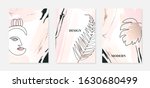 set of fashion cards with brush ... | Shutterstock .eps vector #1630680499