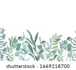 seamless greenery pattern.... | Shutterstock .eps vector #1669218700