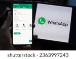 Small photo of New Delhi India, September 2023 : Meta's Whatsapp has introduced a new feature called 'Channels' to all WhatsApp users.