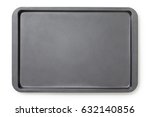 Baking tray with non-stick coating, top view, close-up.
