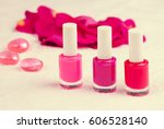 pink  purple and rose nail... | Shutterstock . vector #606528140