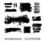 a collection of black grungy... | Shutterstock .eps vector #111444206