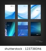 blue vector brochure   booklet... | Shutterstock .eps vector #123738346