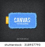 vector rough stitched blue... | Shutterstock .eps vector #318937793