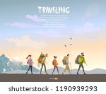 cartoon character traveling... | Shutterstock .eps vector #1190939293