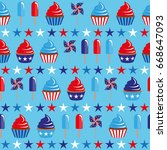 vector 4th of july seamless... | Shutterstock .eps vector #668647093