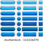 set of blank blue buttons for... | Shutterstock .eps vector #112126370