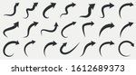 set of grey curved arrows... | Shutterstock .eps vector #1612689373