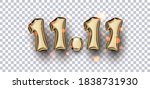11.11 golden balloon sign on... | Shutterstock .eps vector #1838731930