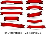 set of red banners and ribbons. ... | Shutterstock .eps vector #264884873