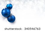 Christmas Background With Blue...