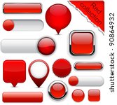 blank red web buttons for... | Shutterstock .eps vector #90864932