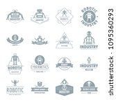 robot logo icons set. simple... | Shutterstock . vector #1095360293