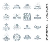 fish sea logo icons set. simple ... | Shutterstock . vector #1095360296