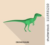 Dromeosauri Icon. Flat...