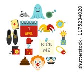 april fools day icons set in... | Shutterstock . vector #1175234020