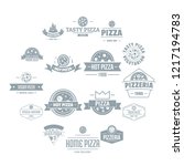pizzeria logo icons set. simple ... | Shutterstock . vector #1217194783