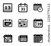 new calendar icons set. simple... | Shutterstock . vector #1236779113