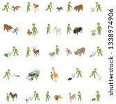 capture wild animal icons set.... | Shutterstock .eps vector #1338974906