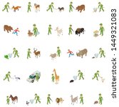 capture wild animal icons set.... | Shutterstock . vector #1449321083