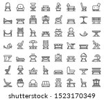 garden furniture icons set.... | Shutterstock .eps vector #1523170349
