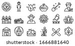 agronomist icons set. outline... | Shutterstock .eps vector #1666881640