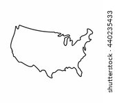 Usa Map Icon  Outline Style....