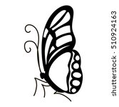 contour butterfly icon. simple... | Shutterstock .eps vector #510924163