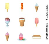 sundae icons set. cartoon... | Shutterstock . vector #522283333