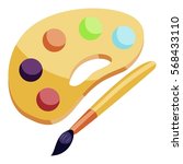 Art Palette And Brush Icon....