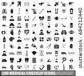 100 medical checkup icons set ... | Shutterstock .eps vector #684212440