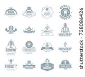 robot logo icons set. simple... | Shutterstock .eps vector #728086426