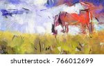 Abstract Painting. Horse In The ...
