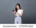 portrait of smiling young asian ... | Shutterstock . vector #1792901560
