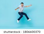 energetic happy young asian man ... | Shutterstock . vector #1806600370