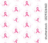 pink ribbon seamless pattern... | Shutterstock .eps vector #1829326460
