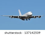 An Airbus A380 landing.
